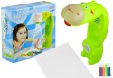 Projektor Do Rysowania Rzutnik Krówka 3 Dyski Pisaki Zielony 3w1 LEAN Toys