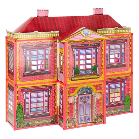 Willa Duży Domek Dla Lalek 6 Pokoi Meble Akcesoria 128 el. LEAN Toys