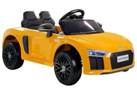Auto na Akumulator Audi R8 Spyder Żółty Lakierowany Pilot MP3 Światła LED LEAN CARS