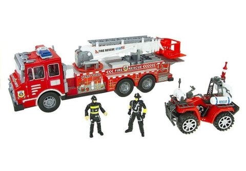 Duży Zestaw Straż Pożarna Wóz Strażacki Figurki Quad Kask Dla Dziecka LEAN Toys