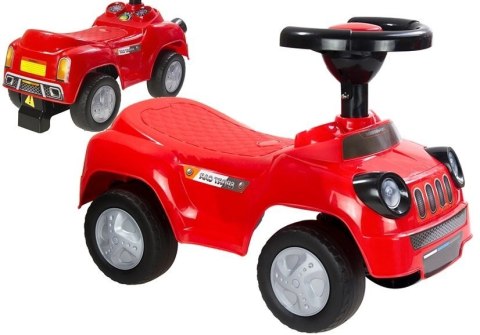Jeździk Auto Dla Maluszka Sport Czerwony Kierownica z Piszczkiem Lekki LEAN CARS