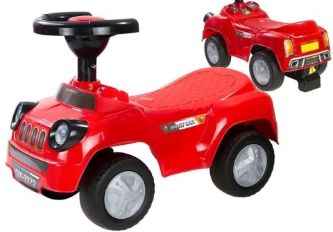 Jeździk Auto Dla Maluszka Sport Czerwony Kierownica z Piszczkiem Lekki LEAN CARS