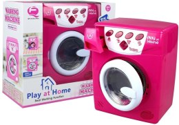 Pralka Otwierana Na Baterie Dźwięk Różowa LEAN Toys