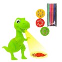 Projektor Dinozaur T-Rex Do Rysowania Malowania 18 Obrazków Pisaki 2w1 LEAN Toys