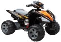 Quad Pojazd Na Akumulator Dla Dziecka Terenowy Światła LED Panel MP3 Czarny LEAN CARS