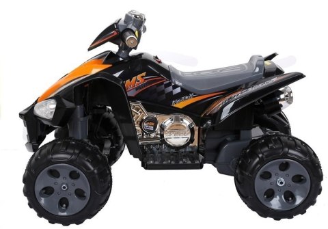 Quad Pojazd Na Akumulator Dla Dziecka Terenowy Światła LED Panel MP3 Czarny LEAN CARS