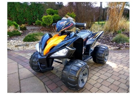 Quad Pojazd Na Akumulator Dla Dziecka Terenowy Światła LED Panel MP3 Czarny LEAN CARS