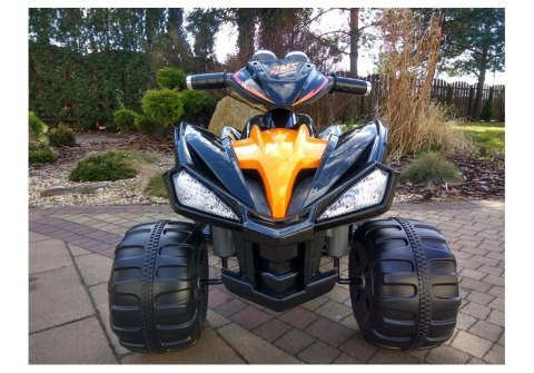 Quad Pojazd Na Akumulator Dla Dziecka Terenowy Światła LED Panel MP3 Czarny LEAN CARS