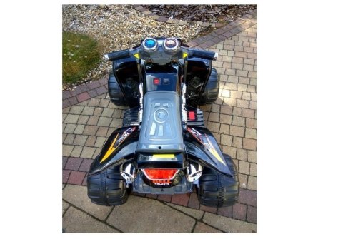Quad Pojazd Na Akumulator Dla Dziecka Terenowy Światła LED Panel MP3 Czarny LEAN CARS