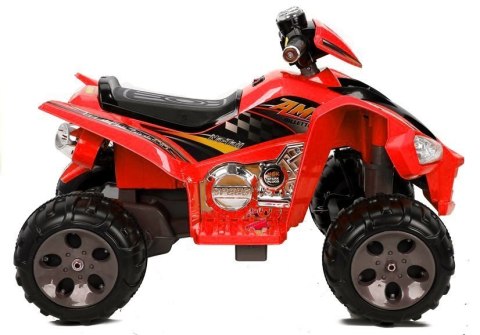 Quad Pojazd Na Akumulator Dla Dziecka Terenowy Światła LED MP3 Czerwony LEAN CARS
