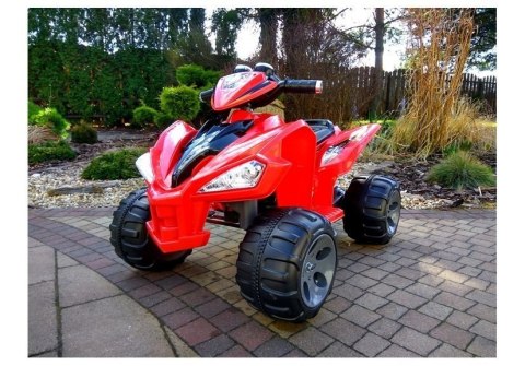 Quad Pojazd Na Akumulator Dla Dziecka Terenowy Światła LED MP3 Czerwony LEAN CARS