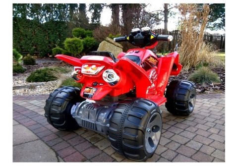 Quad Pojazd Na Akumulator Dla Dziecka Terenowy Światła LED MP3 Czerwony LEAN CARS