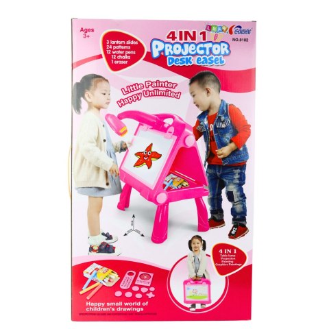 Tablica Sztaluga Projektor Stolik Do Malowania Rysowania 4w1 49 cm LEAN Toys