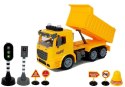 Zestaw Wywrotka 1:14 Znaki Drogowe Światła Fotoradar Żółta LEAN Toys