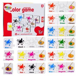 Puzzle Edukacyjne Kolory Po Angielsku 10 Połączeń LEAN TOYS