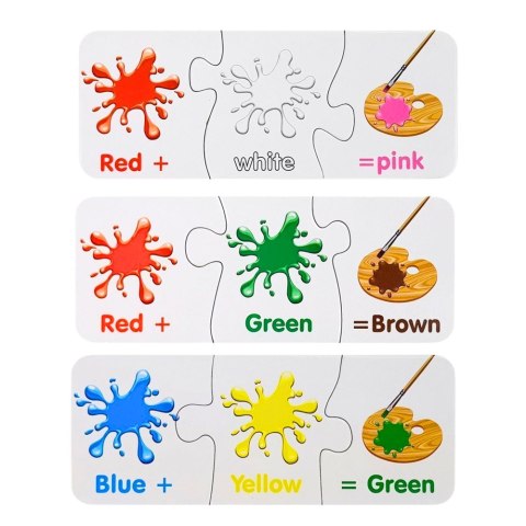 Puzzle Edukacyjne Kolory Po Angielsku 10 Połączeń LEAN TOYS