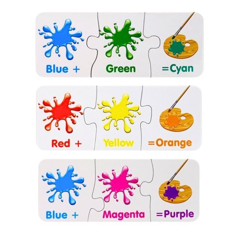 Puzzle Edukacyjne Kolory Po Angielsku 10 Połączeń LEAN TOYS