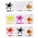 Puzzle Edukacyjne Kolory Po Angielsku 10 Połączeń LEAN TOYS