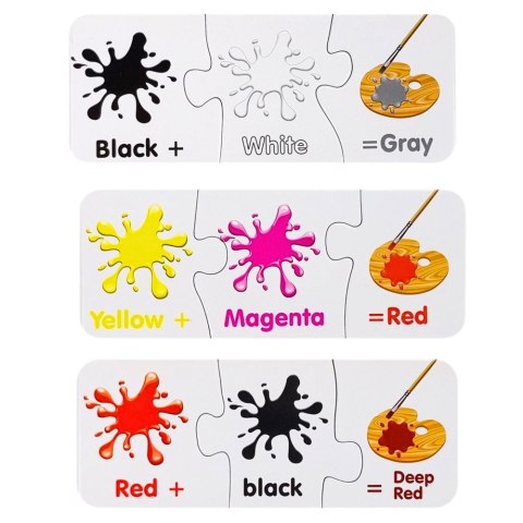 Puzzle Edukacyjne Kolory Po Angielsku 10 Połączeń LEAN TOYS