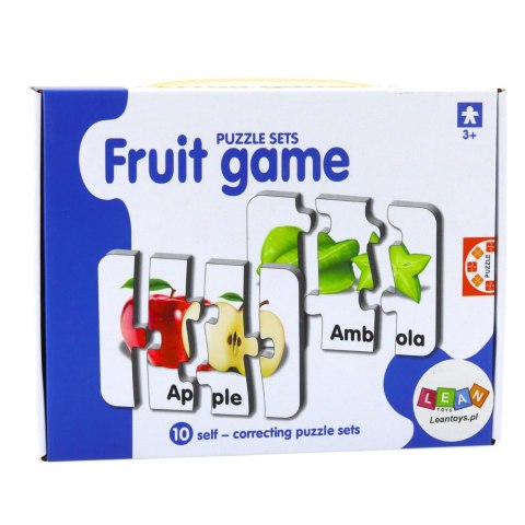 Puzzle Edukacyjne Układanka Owoce 10 Połączeń Nauka Angielskiego LEAN Toys