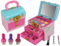 Zestaw Piękności Makijaż Toaletka Szkatułka Różowa Kokardka LEAN Toys