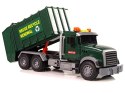 Samochód Śmieciarka Kosze Ciemnozielona Dźwięki Światła LEAN Toys