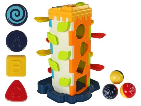 Zjeżdżalnia Piłeczek Blok Edukacyjny Sorter z Pianinkiem LEAN Toys