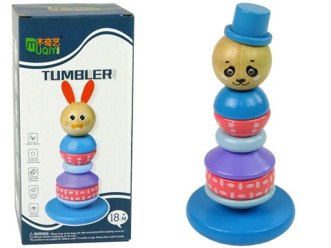 Drewniana Edukacyjna Piramidka Panda Balansująca Wieża LEAN Toys