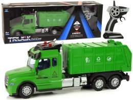 Zdalnie Sterowana Śmieciarka Pilot 2,4G Światła Dźwięki Zielona LEAN Toys