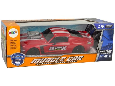 Auto Sportowe R/C 1:16 Czerwone Białe Pasy Pilot LEAN Toys