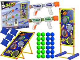 Gra Zręcznościowa 4 w 1 Rzut Do Celu Woreczki Pistolet na Piankowe Kulki LEAN Toys