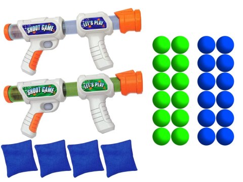 Gra Zręcznościowa 4 w 1 Rzut Do Celu Woreczki Pistolet na Piankowe Kulki LEAN Toys