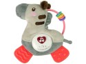 Interaktywna Edukacyjna Zebra Szara Dźwięk Melodie Gryzak Grzechotka LEAN Toys
