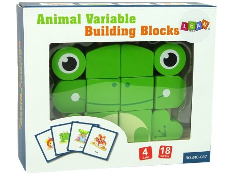 Kreatywne Klocki Drewniane Przestrzenne Układanka Żabka 3D LEAN Toys