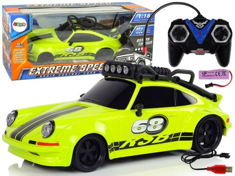 Samochód Sportowy 1:18 Zielone Koło Zapasowe Pilot LEAN Toys