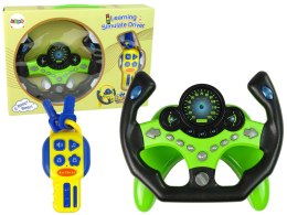 Zestaw Kierowcy Kierownica Kluczyki Dźwięk Światła Zielony LEAN Toys
