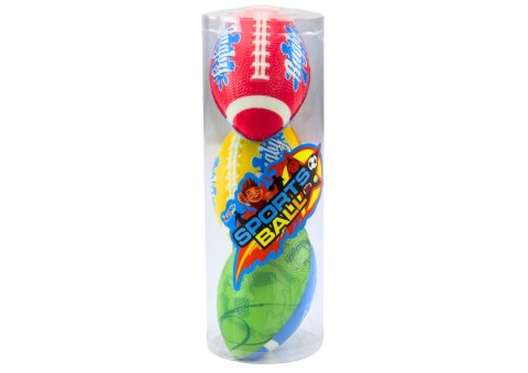 Zestaw 3 Piankowych Piłek Do Rugby 3 Kolory LEAN Toys
