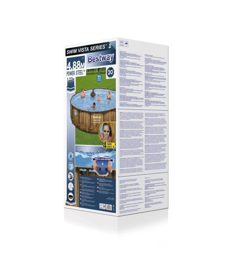 Basen ogrodowy stelażowy 488 x 122 cm Bestway 56725 Bestway