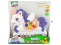 Interaktywne Pianinko Jednorożec Dźwięk Zwierzątka Odgłosy Melodie Biały LEAN Toys