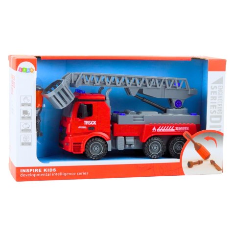 Straż Pożarna Wóz Do Rozkręcania DIY Śrubokręt Czerwony LEAN Toys