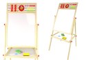 Drewniana Tablica 2w1 Magnetyczna Kredowa + Liczydło Alfabet Tabliczka Mnożenia LEAN Toys
