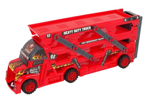 Duże Auto Truck Laweta Rozkładana 3- Piętrowa z Wyrzutnią LEAN Toys
