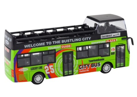 Autobus Piętrowy Turystyczny 1:32 Otwierane Drzwi Zielony LEAN Toys