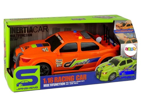 Samochód Sportowy Wyścigowy Światła Dźwięki Pomarańczowy 1:16 LEAN Toys