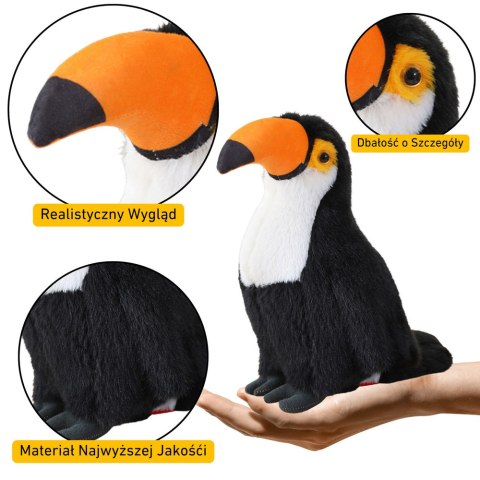 Pluszowa Maskotka Przytulanka Ptak Tukan Czarno Biały 30cm LEAN Toys