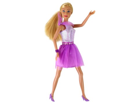 Lalka Lucy Sukienka Fioletowa Brokat Zestaw Buty LEAN Toys