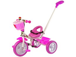 Rower Trójkołowy PRO100 Różowy Koszyk Koła EVA LEAN Trike