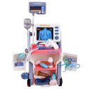 Zestaw Małego Doktora Wózek Medyczny RTG EKG Światła Różowy 16 el. LEAN Toys