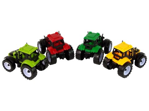 Zestaw Traktorów Rolniczych Farma 4 Sztuki Kolorowe LEAN Toys