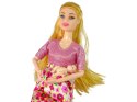 Lalka Dla Dzieci W Ciąży Różowa Sukienka Kwiaty LEAN Toys